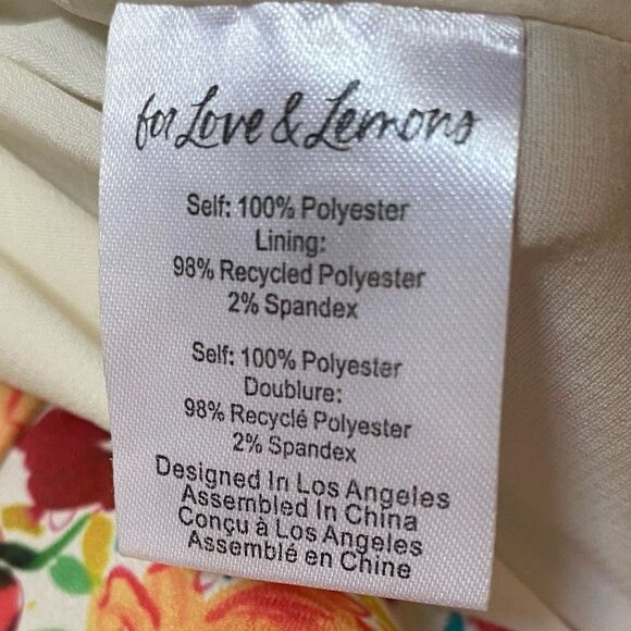 For Love & Lemons Leah Floral Cowl Neck Drawstring Skirt Mini Dress Size Small - Picture 7 of 8